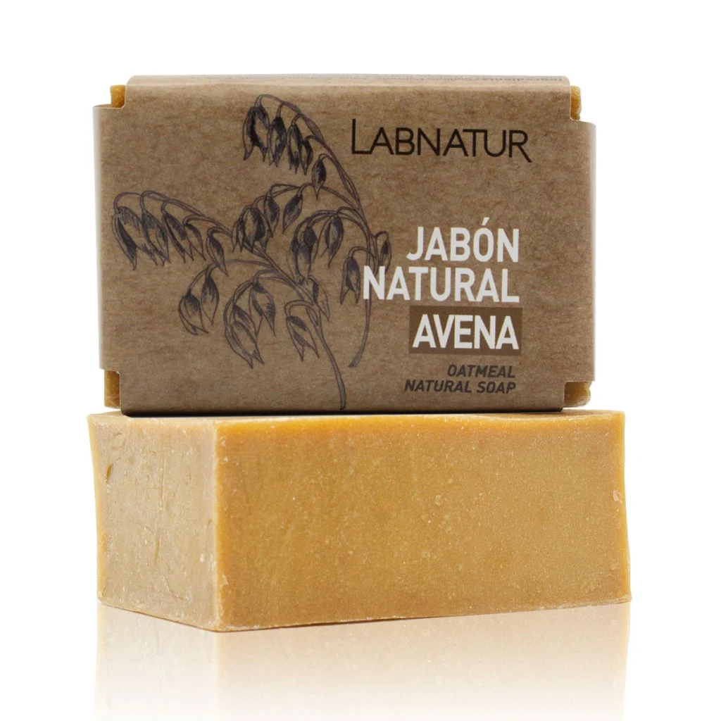 jabon natural de avena labnatur con banda de papel kraft