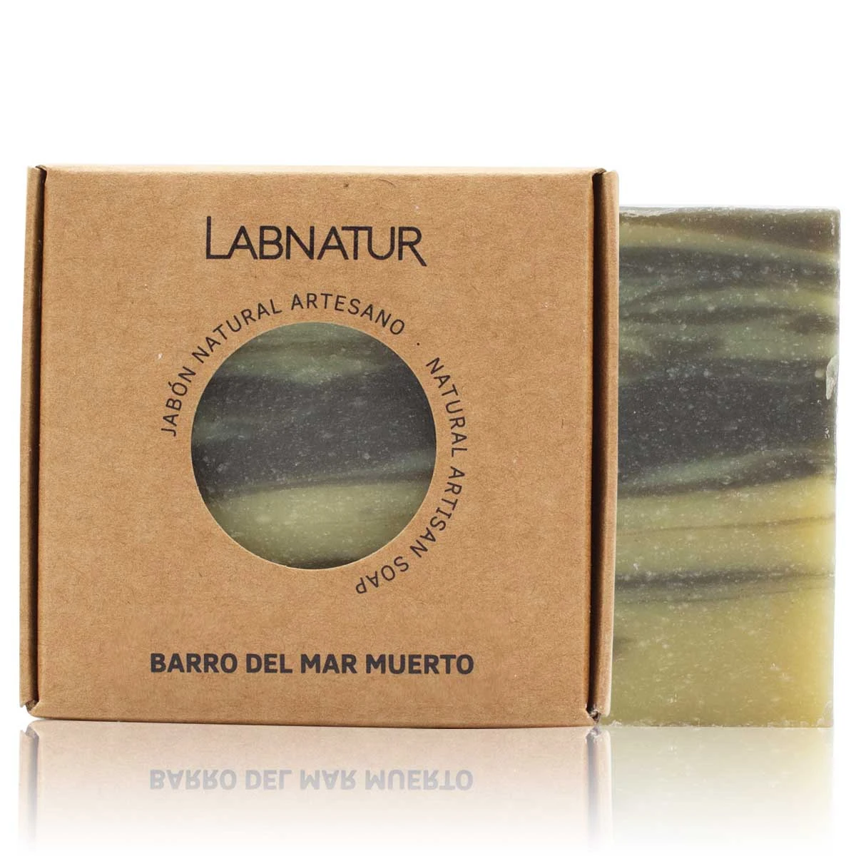 jabon natural premium de barro del mar muerto labnatur en caja de carton kraft