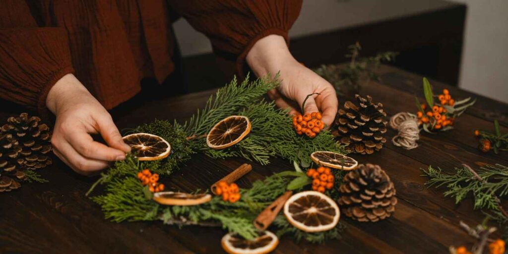 Guirnaldas hechas con naranja
