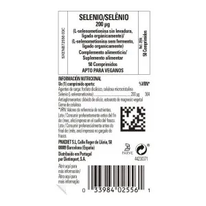 SELENIO 200mcg (sin levadura) 50 comprimidos