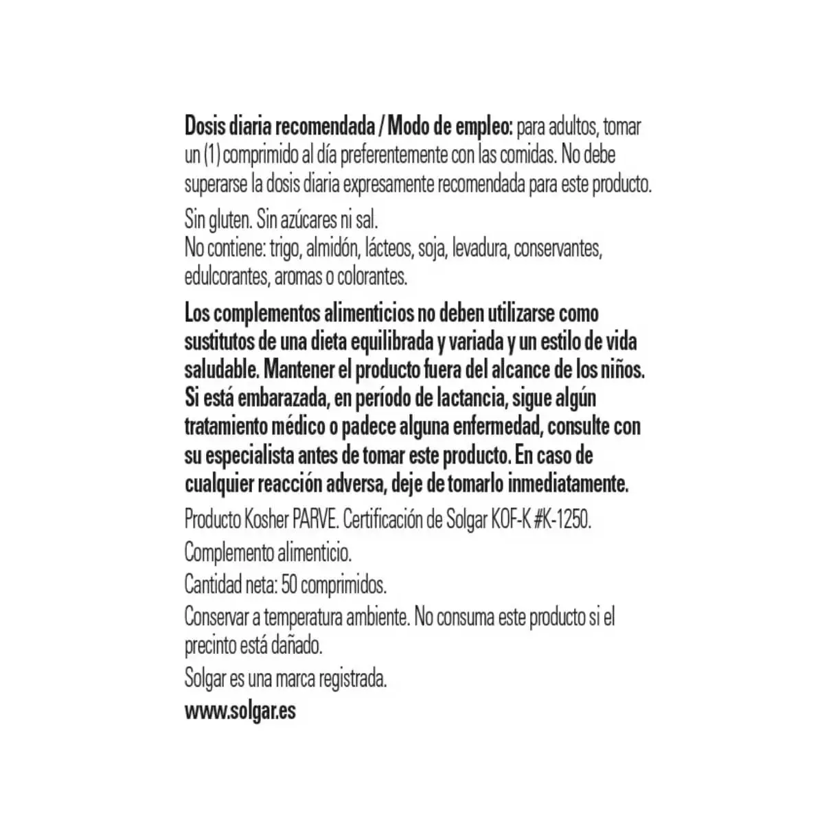 SELENIO 200mcg (sin levadura) 50 comprimidos