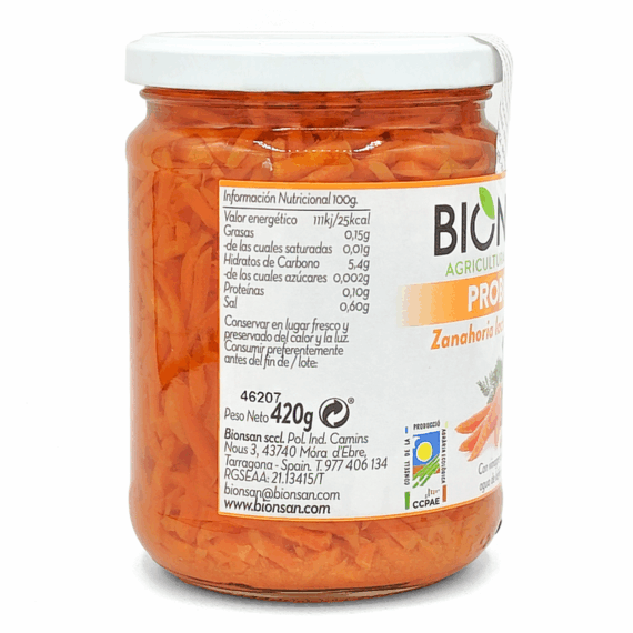 Zanahoria Lactofermentada Cúrcuma 420 g BIO