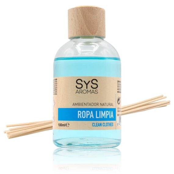 Ambientador de Varillas con Tapón de Madera - SYS - Raíz de angélica, 100 ml
