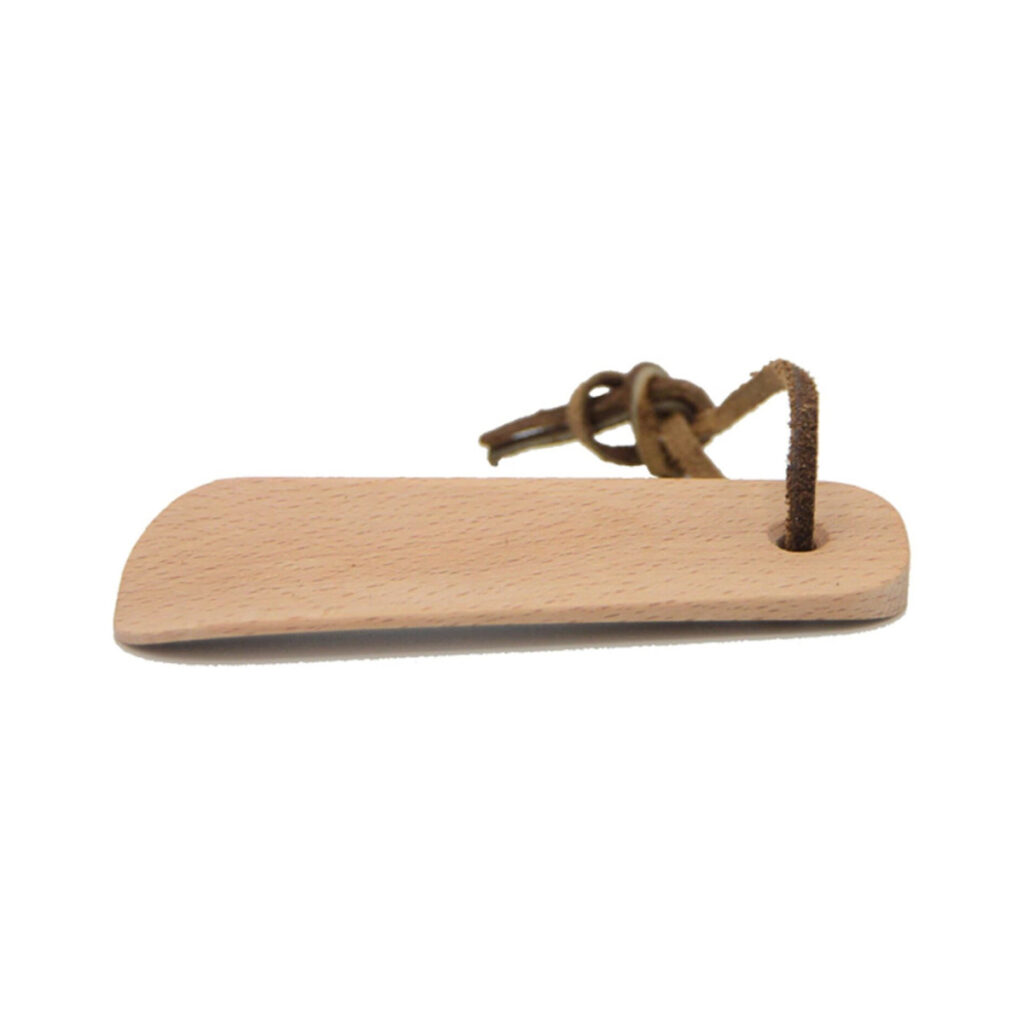 calzador de zapatos de madera de haya con cordel de cuero