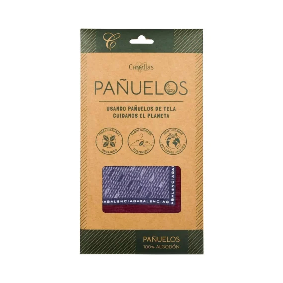 Pañuelo de Tela de Algodón Grande - Pack de 3 - Blanco con Rayas Oscuras